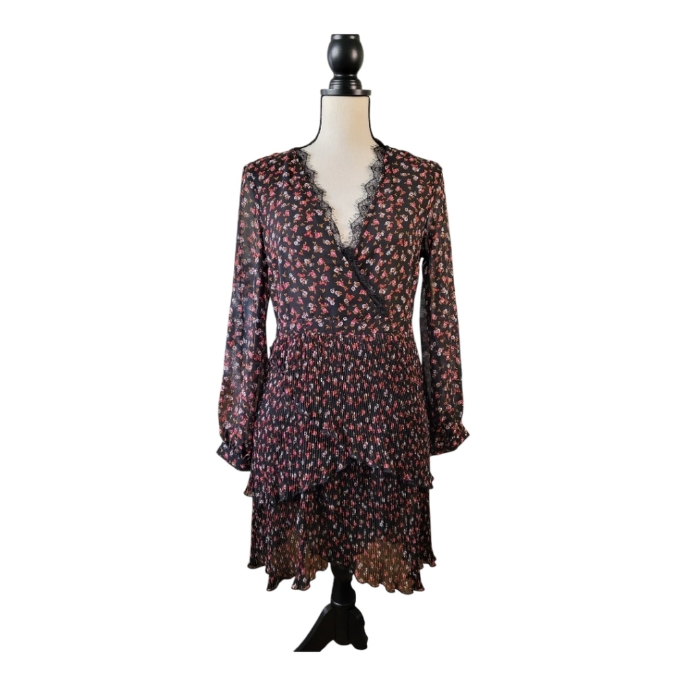 💕Top shop Floral Black and Red floral‎ print Women's Dress